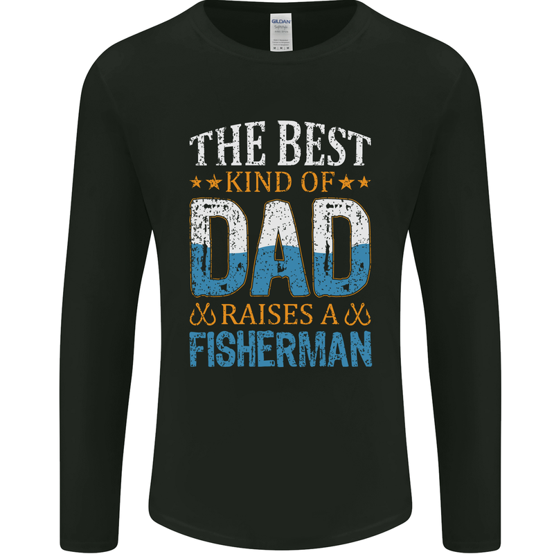 Father's Day Fishing Dad & Son Fisherman Mens Long Sleeve T-Shirt Black