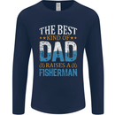 Father's Day Fishing Dad & Son Fisherman Mens Long Sleeve T-Shirt Navy Blue