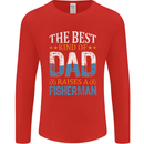 Father's Day Fishing Dad & Son Fisherman Mens Long Sleeve T-Shirt Red