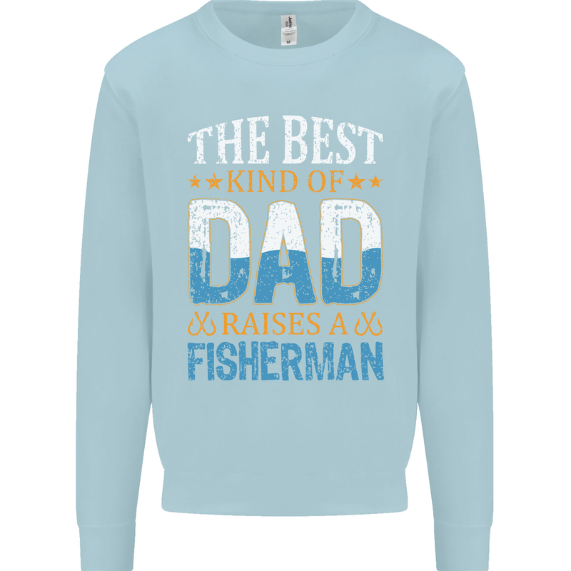 Father's Day Fishing Dad & Son Fisherman Mens Sweatshirt Jumper Light Blue