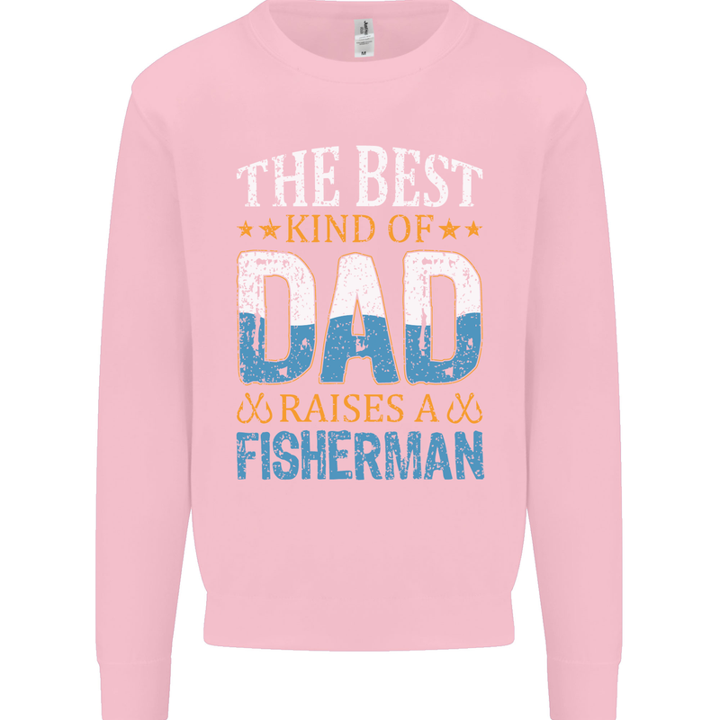 Father's Day Fishing Dad & Son Fisherman Mens Sweatshirt Jumper Light Pink
