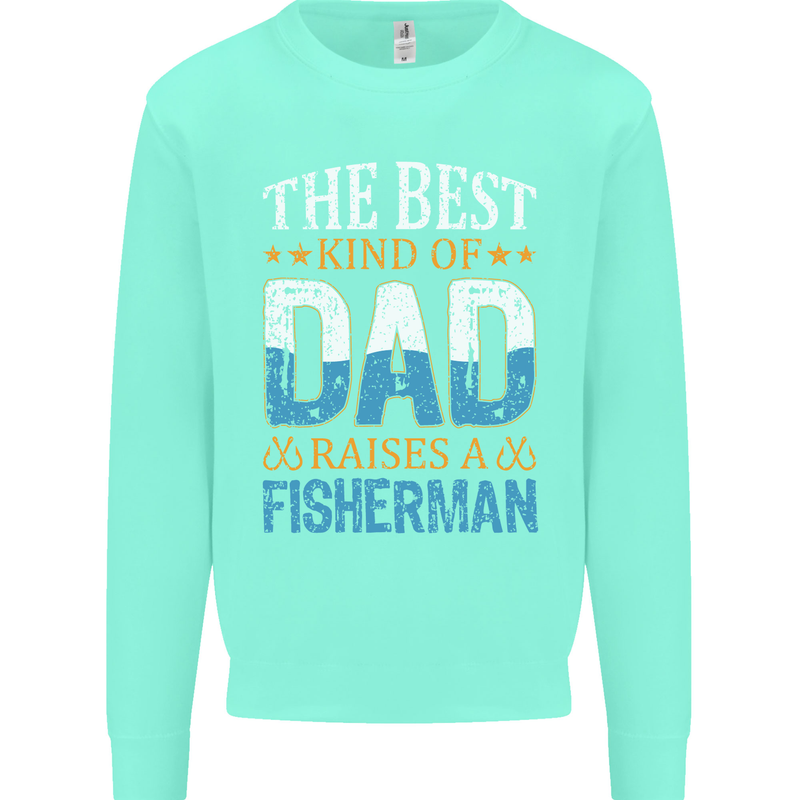 Father's Day Fishing Dad & Son Fisherman Mens Sweatshirt Jumper Peppermint