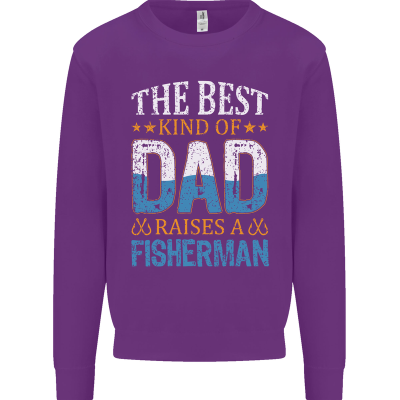 Father's Day Fishing Dad & Son Fisherman Mens Sweatshirt Jumper Purple