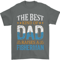 Father's Day Fishing Dad & Son Fisherman Mens T-Shirt Cotton Gildan Charcoal