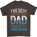 Father's Day Fishing Dad & Son Fisherman Mens T-Shirt Cotton Gildan Dark Chocolate