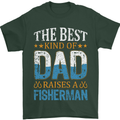 Father's Day Fishing Dad & Son Fisherman Mens T-Shirt Cotton Gildan Forest Green