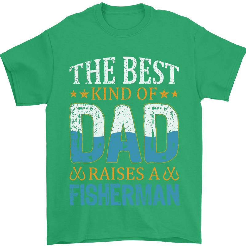 Father's Day Fishing Dad & Son Fisherman Mens T-Shirt Cotton Gildan Irish Green