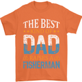 Father's Day Fishing Dad & Son Fisherman Mens T-Shirt Cotton Gildan Orange