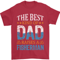 Father's Day Fishing Dad & Son Fisherman Mens T-Shirt Cotton Gildan Red