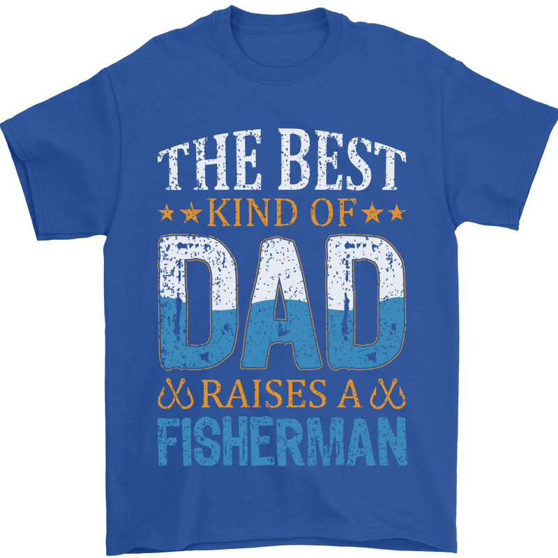 Father's Day Fishing Dad & Son Fisherman Mens T-Shirt Cotton Gildan Royal Blue