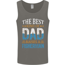 Father's Day Fishing Dad & Son Fisherman Mens Vest Tank Top Charcoal