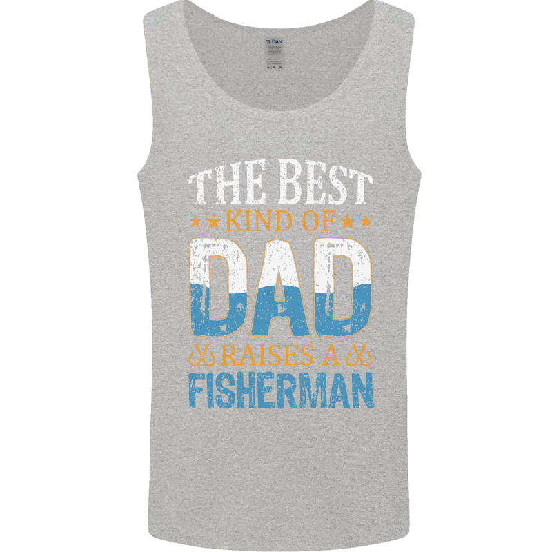 Father's Day Fishing Dad & Son Fisherman Mens Vest Tank Top Sports Grey