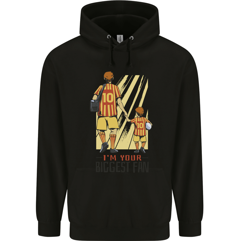Father's Day Football Dad & Son Daddy Childrens Kids Hoodie Black