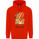 Father's Day Football Dad & Son Daddy Childrens Kids Hoodie Bright Red