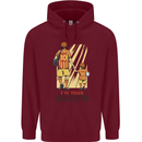Father's Day Football Dad & Son Daddy Childrens Kids Hoodie Maroon