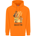 Father's Day Football Dad & Son Daddy Childrens Kids Hoodie Orange