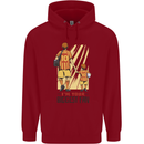 Father's Day Football Dad & Son Daddy Childrens Kids Hoodie Red