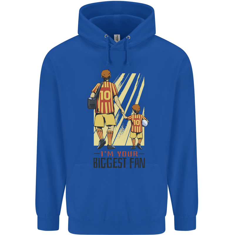 Father's Day Football Dad & Son Daddy Childrens Kids Hoodie Royal Blue