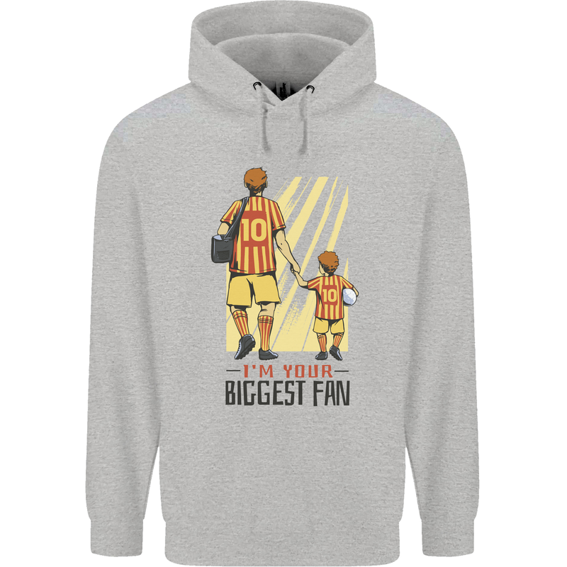Father's Day Football Dad & Son Daddy Childrens Kids Hoodie Sports Grey