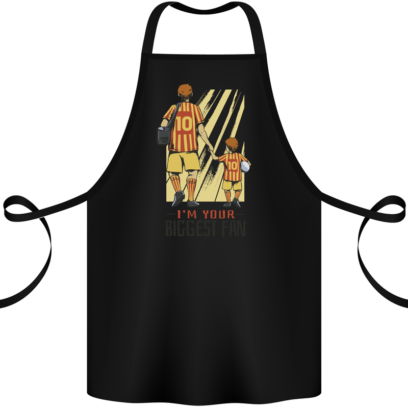 Father's Day Football Dad & Son Daddy Cotton Apron 100% Organic Black