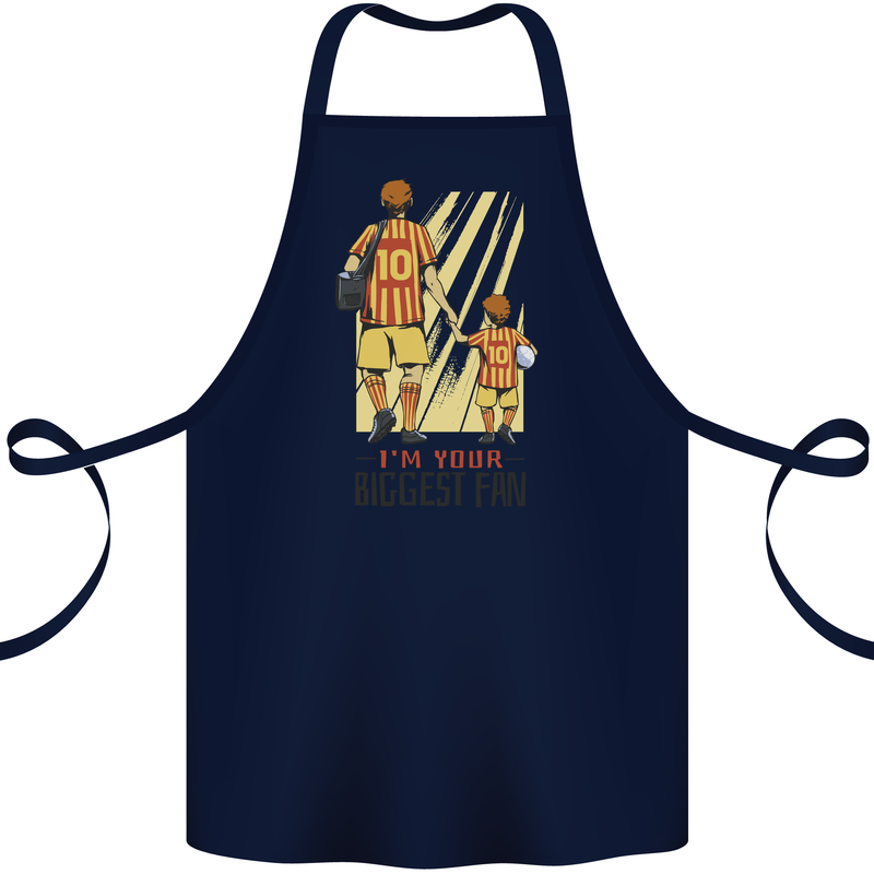 Father's Day Football Dad & Son Daddy Cotton Apron 100% Organic Navy Blue