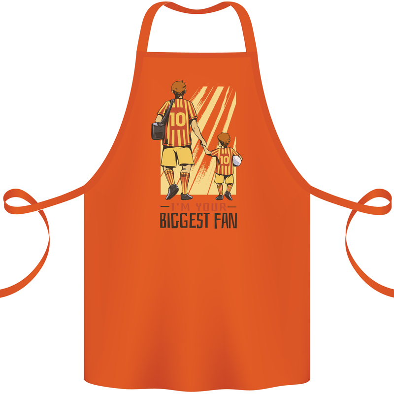 Father's Day Football Dad & Son Daddy Cotton Apron 100% Organic Orange