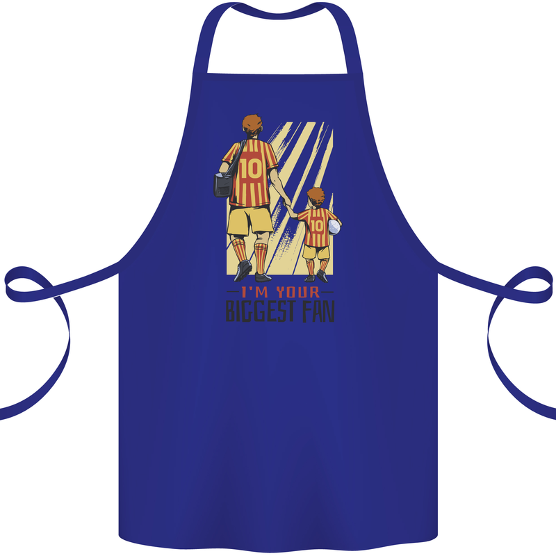 Father's Day Football Dad & Son Daddy Cotton Apron 100% Organic Royal Blue