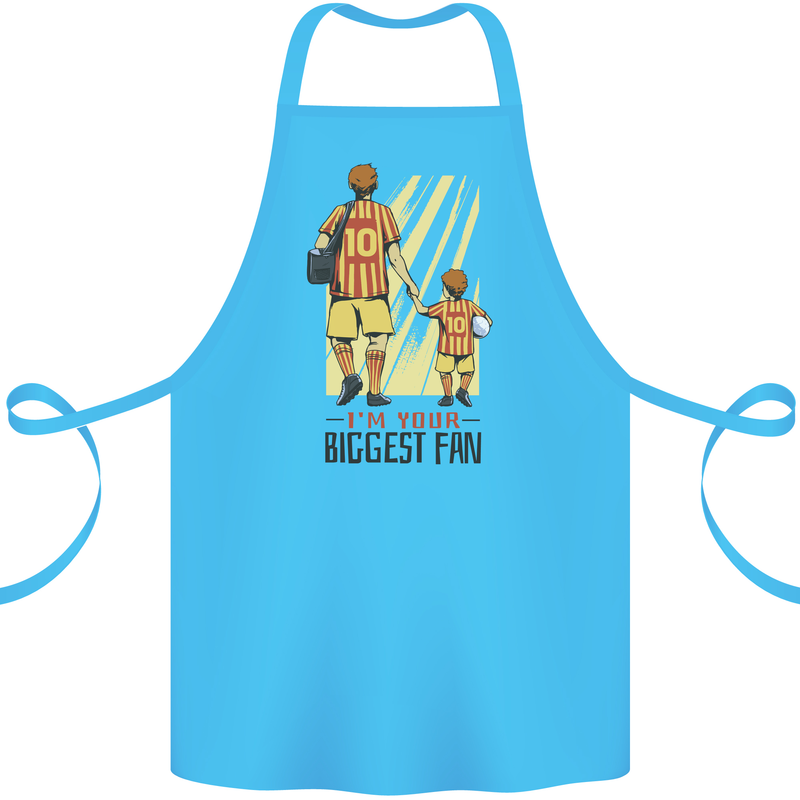 Father's Day Football Dad & Son Daddy Cotton Apron 100% Organic Turquoise