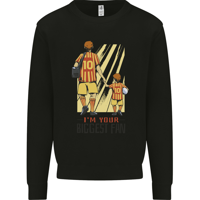 Father's Day Football Dad & Son Daddy Kids Sweatshirt Jumper Black