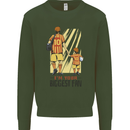 Father's Day Football Dad & Son Daddy Kids Sweatshirt Jumper Forest Green