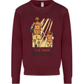 Father's Day Football Dad & Son Daddy Kids Sweatshirt Jumper Maroon