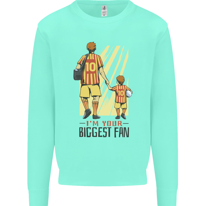 Father's Day Football Dad & Son Daddy Kids Sweatshirt Jumper Peppermint