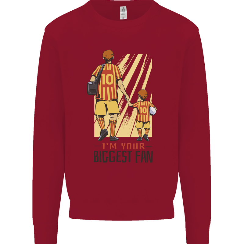 Father's Day Football Dad & Son Daddy Kids Sweatshirt Jumper Red