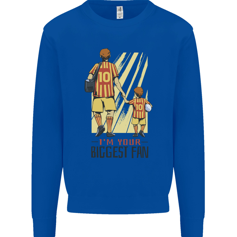 Father's Day Football Dad & Son Daddy Kids Sweatshirt Jumper Royal Blue