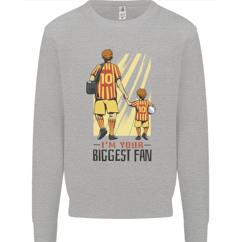 Father's Day Football Dad & Son Daddy Kids Sweatshirt Jumper Sports Grey