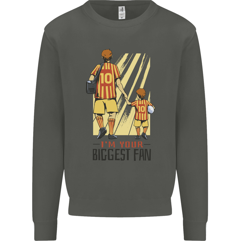 Father's Day Football Dad & Son Daddy Kids Sweatshirt Jumper Storm Grey