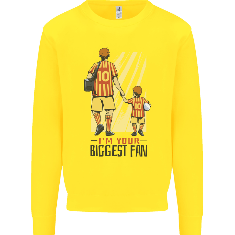 Father's Day Football Dad & Son Daddy Kids Sweatshirt Jumper Yellow
