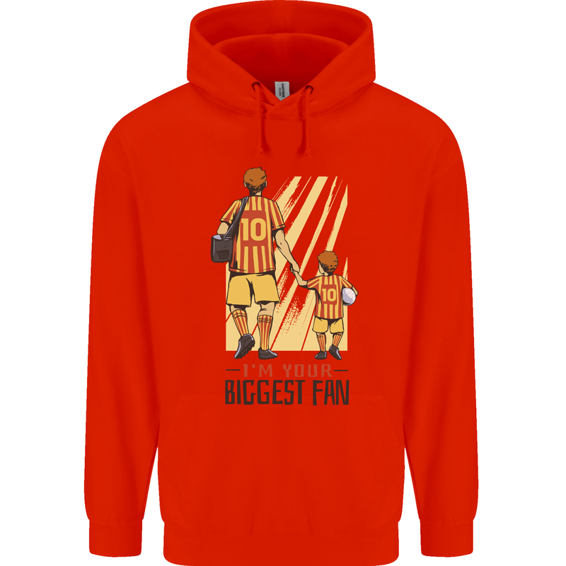 Father's Day Football Dad & Son Daddy Mens 80% Cotton Hoodie Bright Red