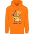 Father's Day Football Dad & Son Daddy Mens 80% Cotton Hoodie Orange