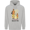 Father's Day Football Dad & Son Daddy Mens 80% Cotton Hoodie Sports Grey