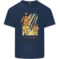 Father's Day Football Dad & Son Daddy Mens Cotton T-Shirt Tee Top Navy Blue