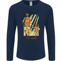Father's Day Football Dad & Son Daddy Mens Long Sleeve T-Shirt Navy Blue