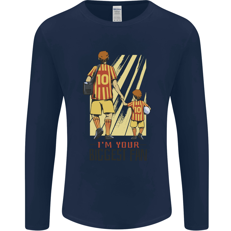 Father's Day Football Dad & Son Daddy Mens Long Sleeve T-Shirt Navy Blue