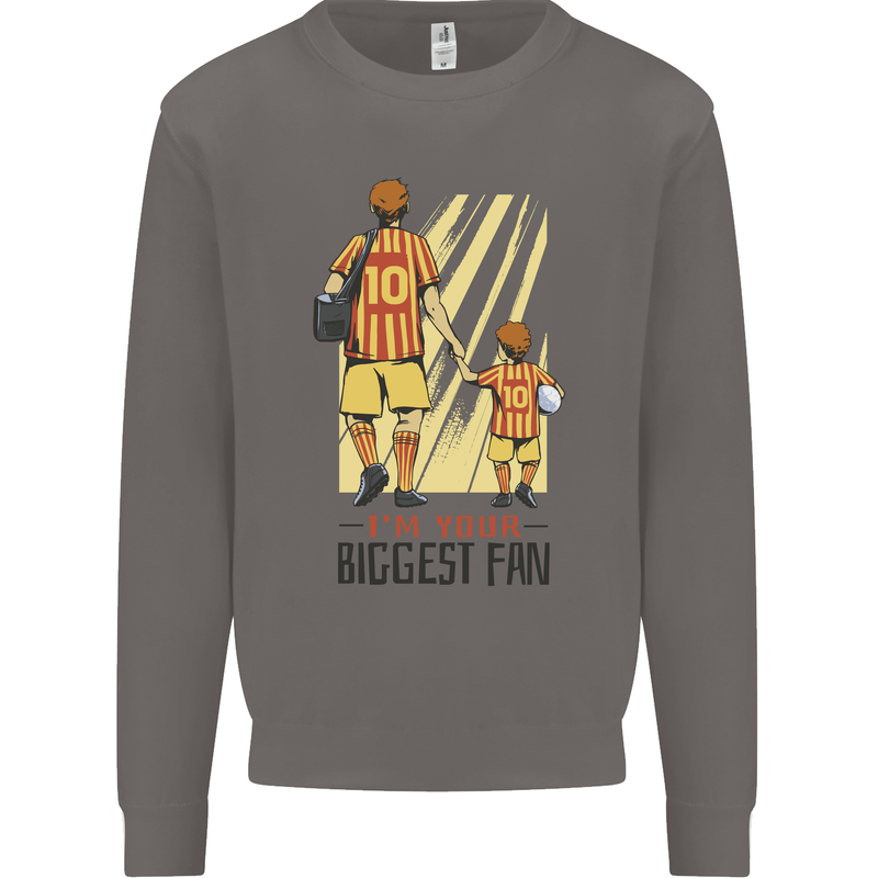 Father's Day Football Dad & Son Daddy Mens Sweatshirt Jumper Charcoal