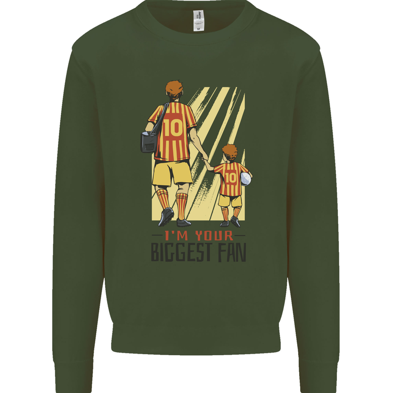 Father's Day Football Dad & Son Daddy Mens Sweatshirt Jumper Forest Green