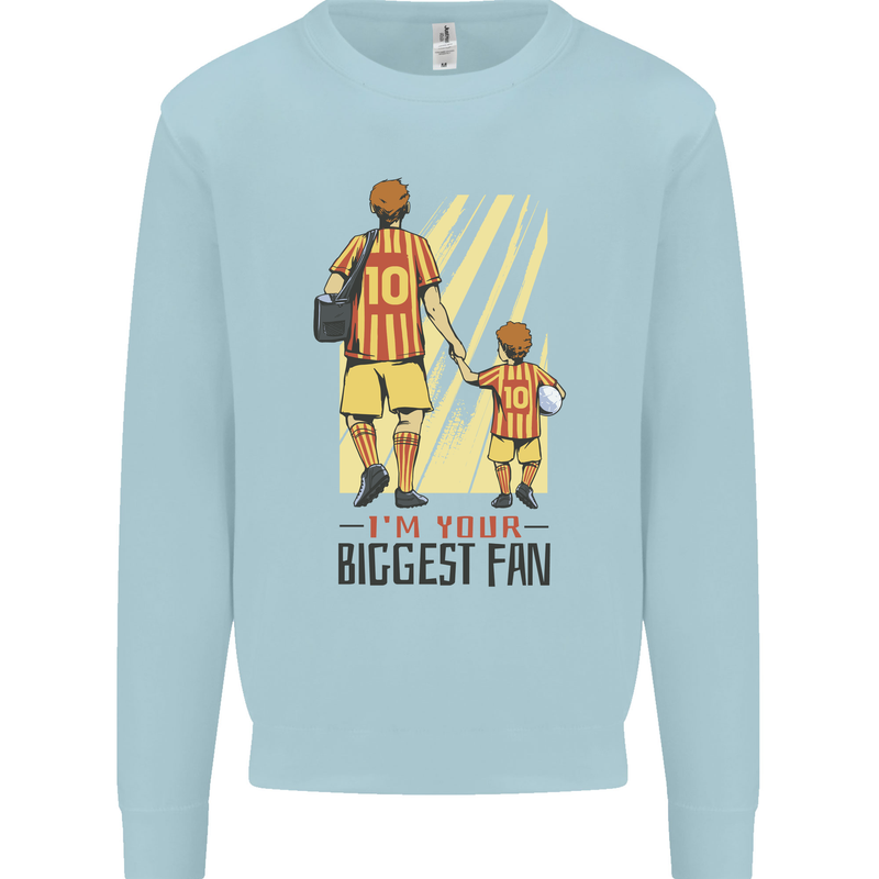 Father's Day Football Dad & Son Daddy Mens Sweatshirt Jumper Light Blue