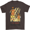 Father's Day Football Dad & Son Daddy Mens T-Shirt Cotton Gildan Dark Chocolate