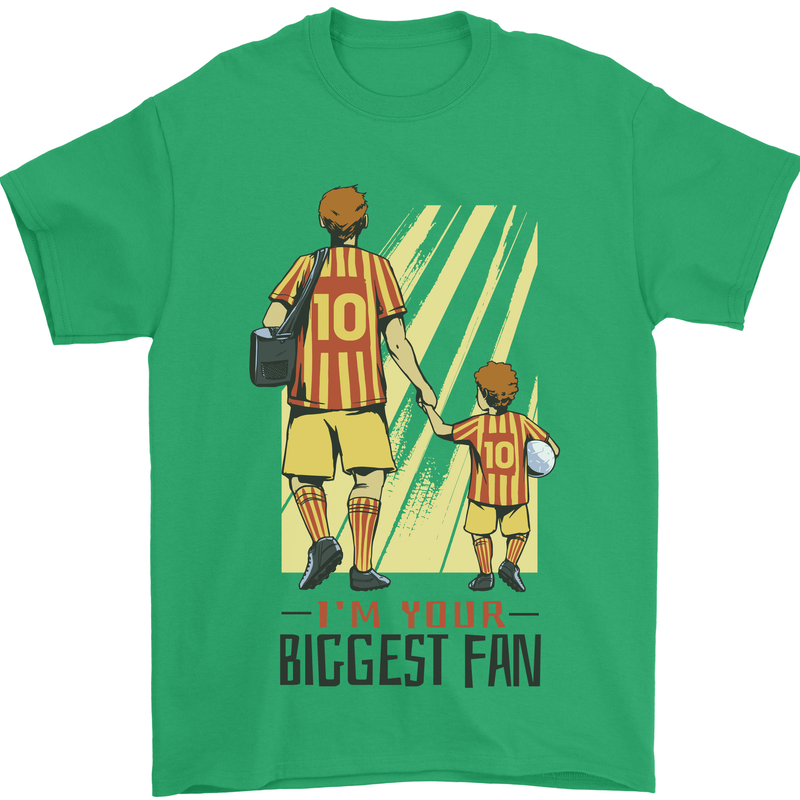 Father's Day Football Dad & Son Daddy Mens T-Shirt Cotton Gildan Irish Green