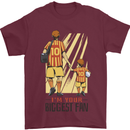 Father's Day Football Dad & Son Daddy Mens T-Shirt Cotton Gildan Maroon