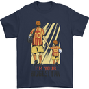 Father's Day Football Dad & Son Daddy Mens T-Shirt Cotton Gildan Navy Blue